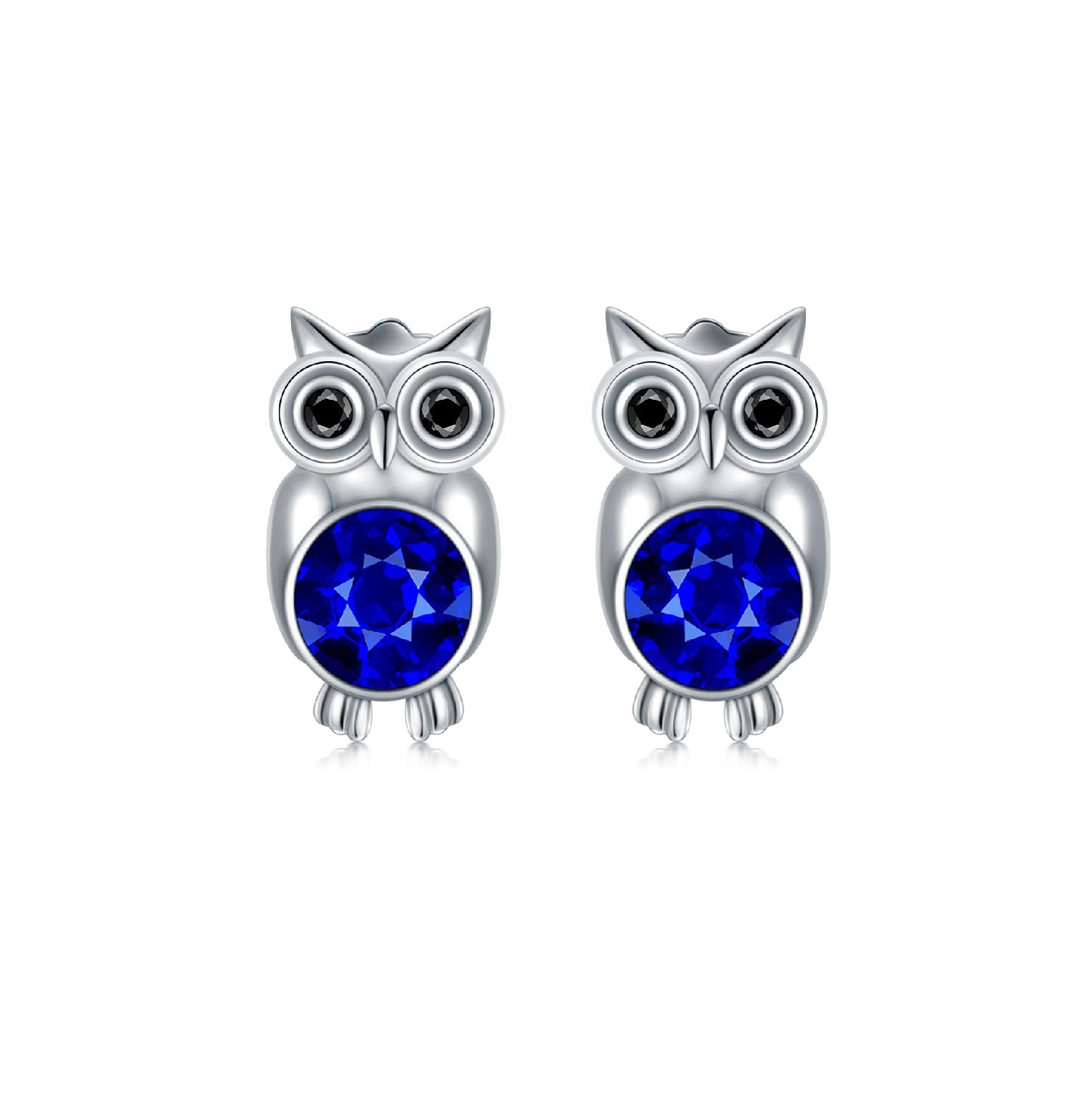 AOBOCO Owl Gifts for Women Sterling Silver Cute Owl Stud Earrings for Her Girls Daughter