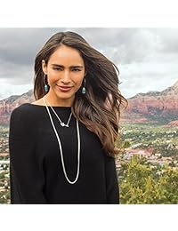 Silpada Oasis - Pendientes de plata de ley con alambre de turquesa