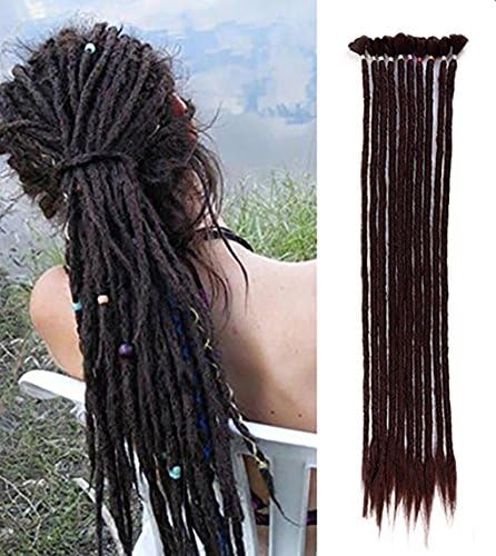 SHANGKE HAIR Handmade 24 inch Dreadlocks Hair Extensions Fashion Reggae Hair Hip-Hop Style10 Strands/Pack Synthetic Crochet Braid Hair For Women