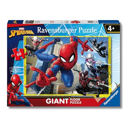 Ravensburger Kinderpuzzle 03095 - Spidermans Kraefte - Bodenpuzzle mit 60 grossen Puzzleteilen, fuer Spiderman-Fans ab 4 Jahren