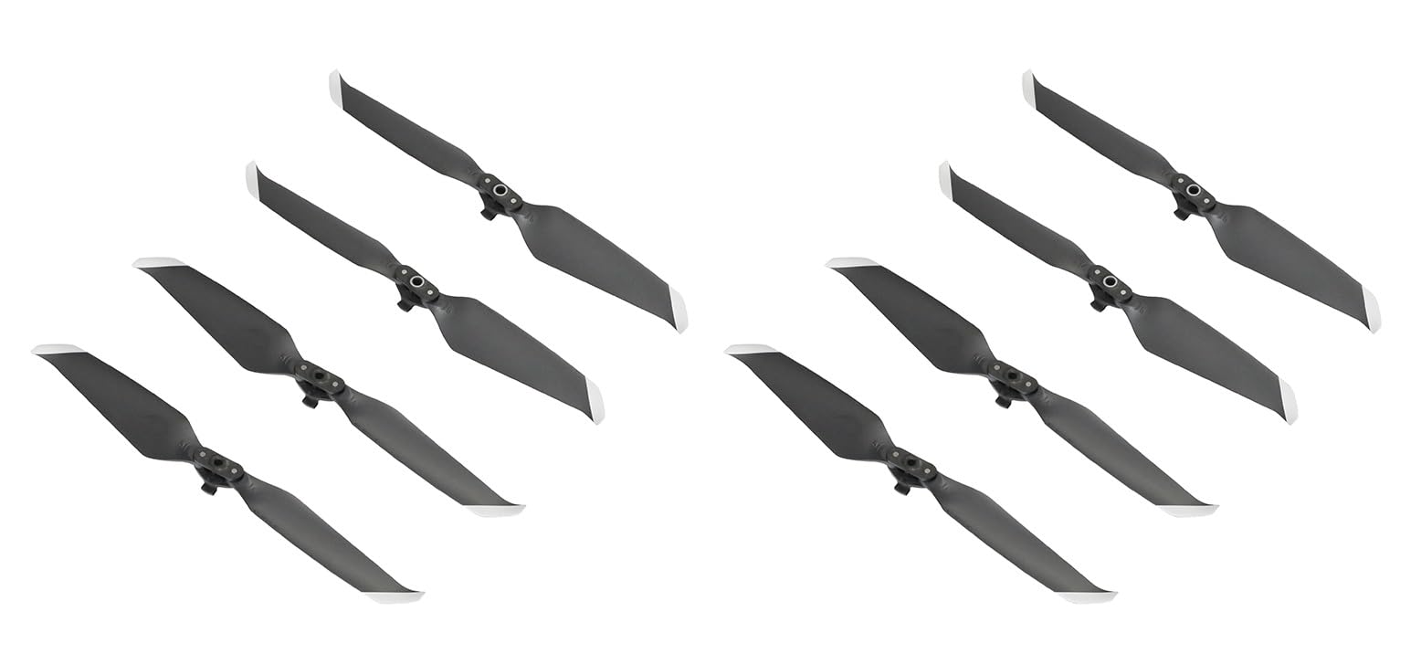 Propellers for DJI Mavic AIR 2/2S Drone Tip Low-noise Quick Release 7238F (4 Pairs (8x Silver Tips))