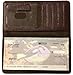 Dark Brown Textured Leather Checkbook Cover for Top Tear Personal Checks