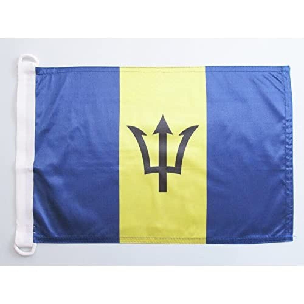 AZ FLAG - Barbados Nautical Flag - 18'' x 12'' - For Outdoor and Boat - Barbadian Banner Knitted Polyester with Two Plastic Rings - Vivid Colors - 12x18 in - 45x30 Cm — image 1