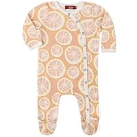 MilkBarn Organic Cotton Footed Romper Grapefruit (0-3 Months)