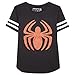 Spiderman Logo Junior's Black Varsity Football T-shirt