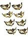 HESTYA 8 Pieces Vintage Masquerade Masks Gold Carnival Antique Mask Halloween Costume Accessories for Men Women