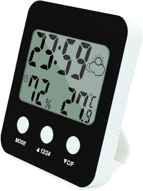 Amazon Co Jp 室内温度計 湿度計 デジタル温度計 高精度温湿度計 デスクトップやハンギング 家庭 オフィス ベビールーム 4色 室温モニ Color Black ホーム キッチン