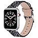 iiteeology Compatible with Apple Watch Band 38mm 40mm 42mm 44mm, Christmas Sparkly 3D Glitter Bling Leather iWatch Band for Apple Watch Series 5/4/3/2/1 Women Girls (Black, 42mm)