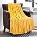Bedsure Flannel Fleece Luxury Blanket Yellow Lightweight Cozy Plush Microfiber Solid Blanket 50x60 in