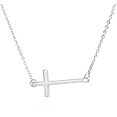 Beixiter 925 Sterling Silver Sideways Cross Choker Necklace for Women