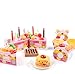 HenMerry DIY Cutting Birthday Party Cake Pretend Play Kitchen Food Toys Set Girls Gift Children 75PCS (Pink)