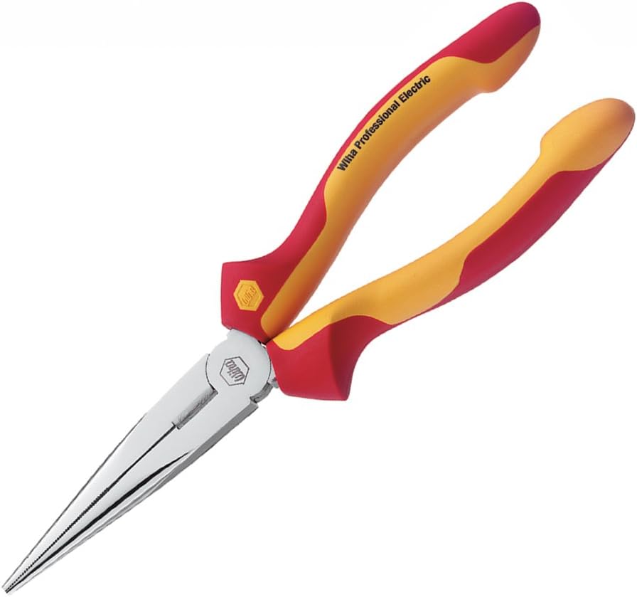 Wiha 32808 Insulated Long Nose Pliers, 8 Inches, 1000 Volt Rated