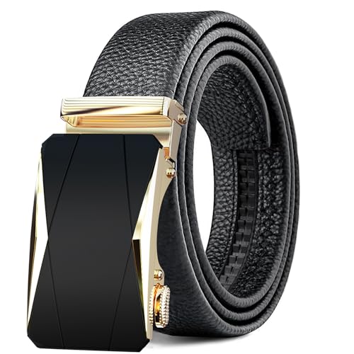 Men's Belt,Leather Ratchet Dress Belts with Sliding Adjustable Belts Dress Casu…