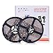 LTROP 2 Reels 12V 32.8ft Waterproof Flexible RGB LED Strip Light Kit, Color Changing SMD5050 300 LEDs, LED Strip Kit & Mini 44-Key IR Controller + 12V 5A Power Supply, Adhesive Light Strips