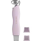 Vangines 3-in-1 Ice Roller for Face & Eyes – Cooling Facial Roller, Pore Cleansing Tool with 2 Silicone Brushes, Stainless Steel Roller for Puffiness & Pores (Purple)