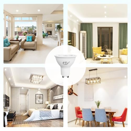 GY GU10 LED Bulbs 4.9W Equivalent 80W, 790LM 6500K Cool White, 120° Beam Angle, Energy Efficiency GU10 Bulb, Non-Dimmable, Pack of 10