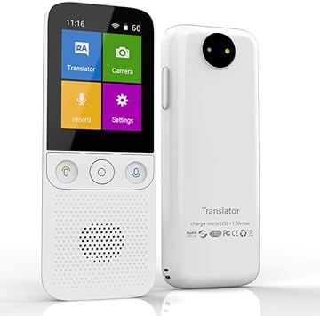 Amazon Com Dispositivo De Traductor De Idiomas Instantaneos Traductor De Bolsillo Inteligente De Voz 138 Idiomas Traductor De Dos Vias De Viaje Wifi Offline 2 4 Pulgadas De Pantalla Tactil Traduccion T10pwhite Electronics