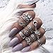 Malloom 11PCS/Set Women Bohemian Vintage Stack Rings Above Knuckle Rings Set (Silver)