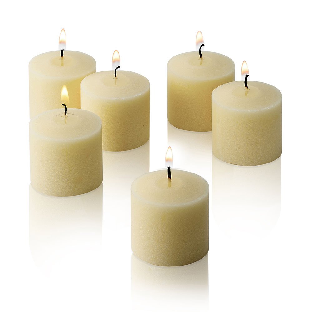 Photo 1 of Light In The Dark Ivory Votive Candles - Box of 72 Unscented Candles - 10 Hour Burn Time - Bulk Candles for Weddings, Parties, Spas and Decorations
