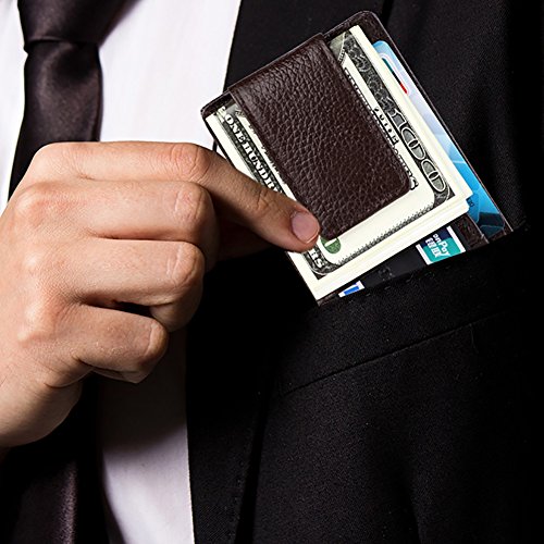 Money Clip, Front Pocket Wallet, Leather RFID Blocking Wallet Slim Minimalist Wallet for Men - Thumbnail 7
