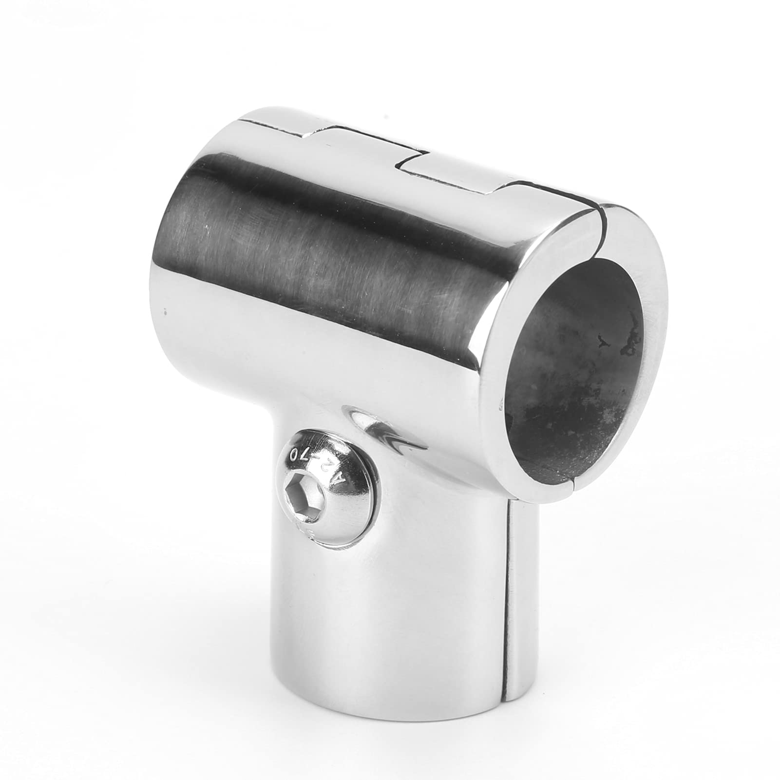 316 Stainless Steel Boat Marine Handrail 90 Degree T/Tee Fitting Rail Connector Split Boat Hand Rail Fitting T-Pipe Connector Boat Accessory for 1 inch 25mm Tube