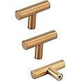 VUDECO Gold Drawer Pulls 10pc Single Hole Gold Cabinet Pulls Gold Handles for Cabinets Gold Cabinet Handles 2 inch Hole Center Brushed Gold Pulls Brass Cabinet Pulls Gold Cabinet Hardware Kitchen Knob