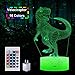 LED Dinosaur Night Light, Woffice 3D Illusion Touch &Remote Control Desk Lamp with Outlet Adapter, 16 Colors and 3 Color Change Modes, Best Birthday Christmas Gifts Toys for Kids Boys Girls