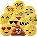 VicLabs New Fashionable Cute Smiley Emoticon Emoji Pillow for Kids and Young Ladies (Dia 12.5 Inch, Lady Nerd Round Yellow Cushion)