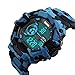 Fanmis Men's Digital LED Sports Watch Waterproof Electronic Casual Military Wrist Camouflage Blue Strap Boys Watch With Silicone Band Luminous Army Watches