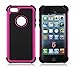 AGRIGLE Shock- Absorption / High Impact Resistant Hybrid Dual Layer Armor Defender Full Body Protective Cover Case For iPhone 5/5S/SE (Rose)