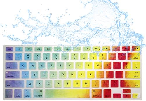 MacBook Keyboard Cover Compatible MacBook Pro 13โ15โ17โ MacBook Air 13โ (with or Without Retina Display) Keyboard Skin Replacement for MacBook Air 13 inch (Blue Yellow Red Color Mix)