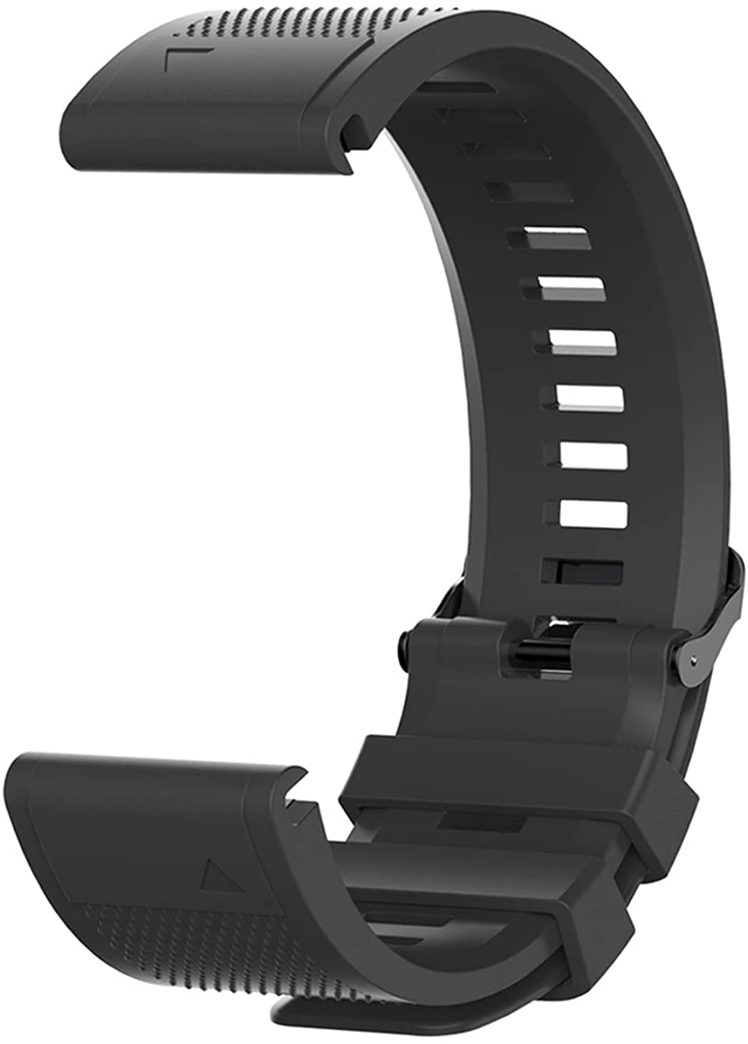 Fleshy Leaf 26mm Silicone Band Compatible for Garmin Fenix 7X, 6X, 6X Pro, 5X, 5X Plus, 3, 3 HR, Sapphire, D2 Bravo, Tactix, Descent Mk1, Mk2, Mk2i, Enduro, Quick Release Strap Wristband (Black)