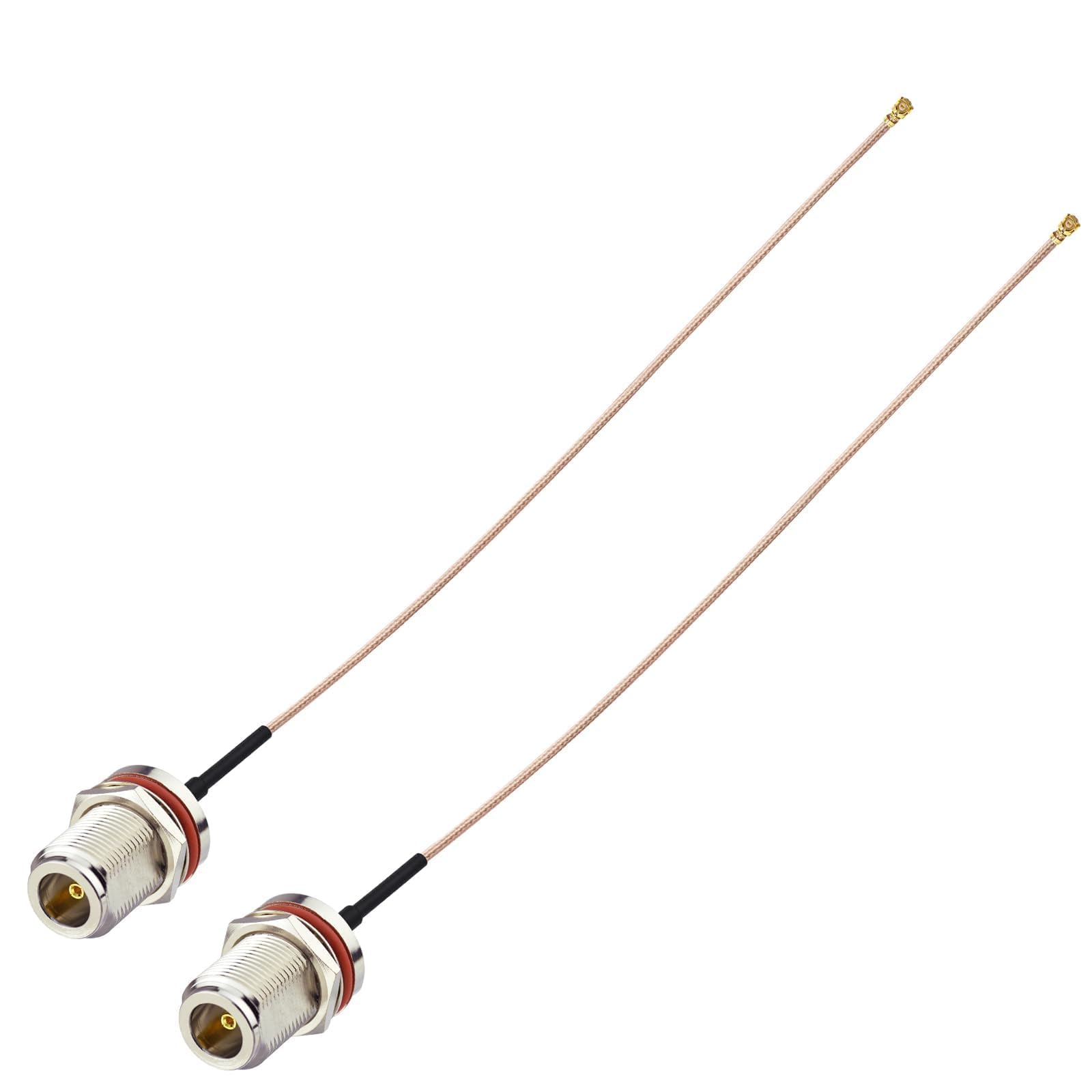 Photo 1 of Superbat Female to N Type Female Bulkhead Mount Pigtail Cable 8inch Low Loss RG178 Coaxial Jumper(2Pcs) for RF Applications,Base Stations,PCI WiFi Card,Wireless Router,Gateway etc