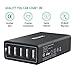 Raynic 5-Port USB Charging Station High Speed with PowerIQ Technology Black