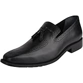 Mens Genuine Leather Adults Tassel Loafer Slip On Dress Shoes
