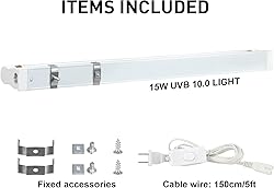 Hypool T8 Strip UVB UVA Reptile Lighting Fixture