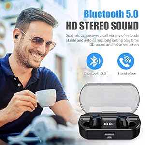Auricolari Bluetooth 5.0,iPosible Cuffie Bluetooth Senza Fili Cuffie True Wireless Sport Stereo in Ear con 3500mAh… - immagine 3