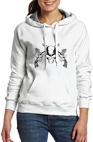 Cool Skull Cross Guns Instead Bones Women's Fashion Hoodies Sweatshirts With Pocket