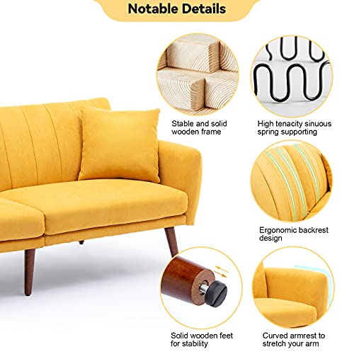 Vicluke Convertible Futon Sofa Bed, Modern Upholstered SplitBack