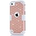 iPod Touch 5 Case, iPod Touch 6 Case, Anna Shop Diamond design 3in1 Combo Hard Shell Soft Silicone Plastic Hybrid Shockproof&Drop Resistance Protective Anti-slip Cover for Apple iPod Touch 5 6