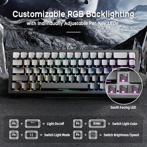 ATTACK SHARK X68 HE Wired Magnetic Keyboard with X3 Wireless Gaming Mouse Combos, 8KHz Rapid Trigger Keyboard, 0.01mm RT Accuracy, 49g SUPERLIGHT Mouse, PAW3395, 26000 DPI - Moonlit Night