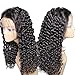 Unprocessed Virgin Brazilian Hair Deep Wave Lace Front Wigs Human Hair with Baby Hair Pre Plucked Transparent Lace Frontals Curly Wig Deep Water Wave Frontal Wigs Wet Wavy Wig(12