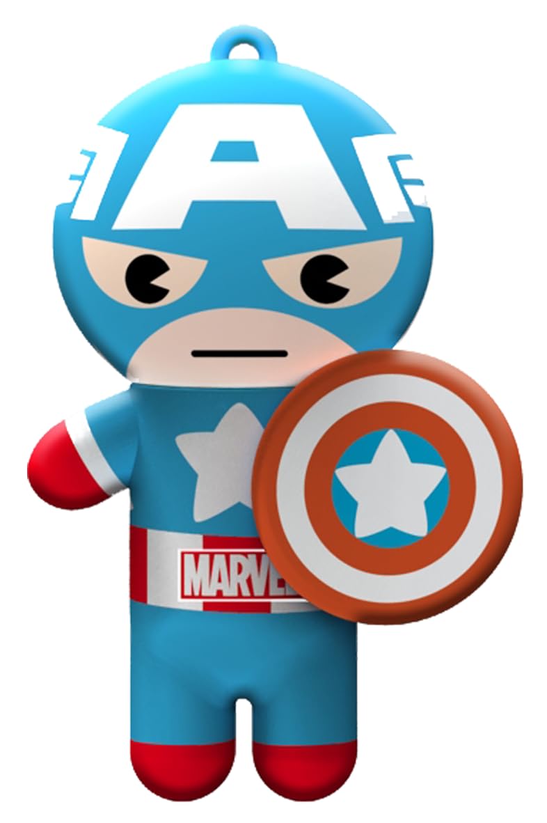 Lip Smacker Marvel Collection, Captain America Flavoured Lip Balm for Kids with Keychain, Moisturizing and Refreshing, Single Blister Pack