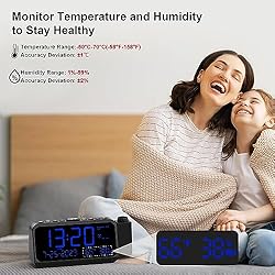 Projection Alarm Clock for Bedroom with