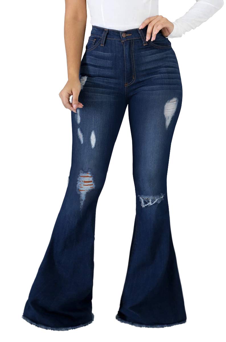 Bell Bottom Jeans for Women Classic Skinny Flared Denim Pants (X
