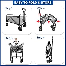 Collapsible Foldable Wagon, Beach Cart Large