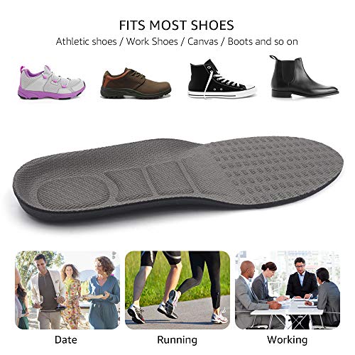 Beautulip Replacement Insole Foam Lightweight Innersole Comfort Sport Shoe Inserts Breathable Shock Absorption (Large - Women\'s 8-11 / Men\'s 7-10)