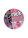 Amscan Trendy Rocker Girl Birthday Party Lunch Paper Plates Disposable Tableware (8 Pack), 9