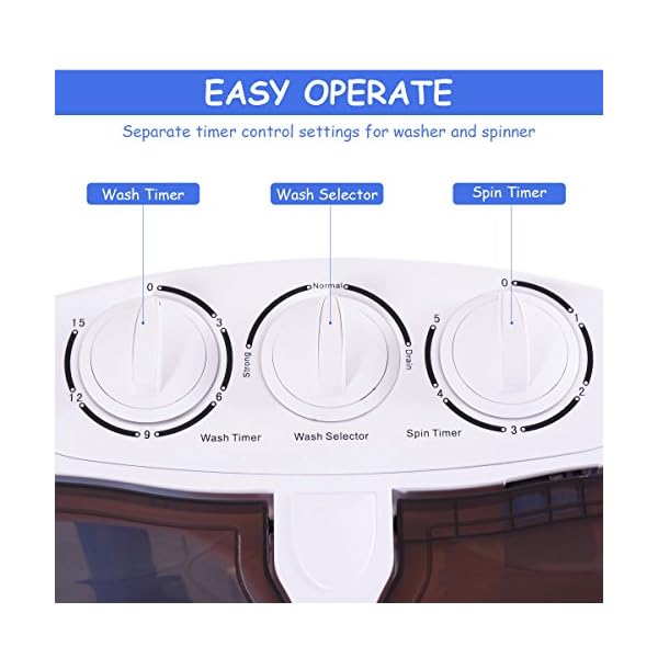 Giantex 16lbs Portable Mini Washing Machine Gravity Drain Compact Twin