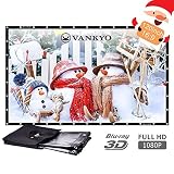 VANKYO Projector Screen 120 Inches 16:9 Portable Indoor Outdoor Projection Polyester Spandex Movie Screen Foldable Wall Mounted with Peel and Hooks
